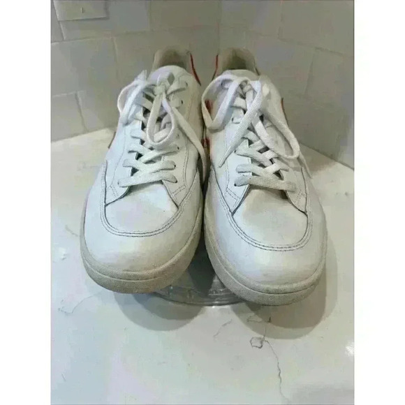 Veja Men's V-12 Low Top Sneaker White Orange Suede Leather Sz EU 47 US 12.5 - Picture 3 of 16